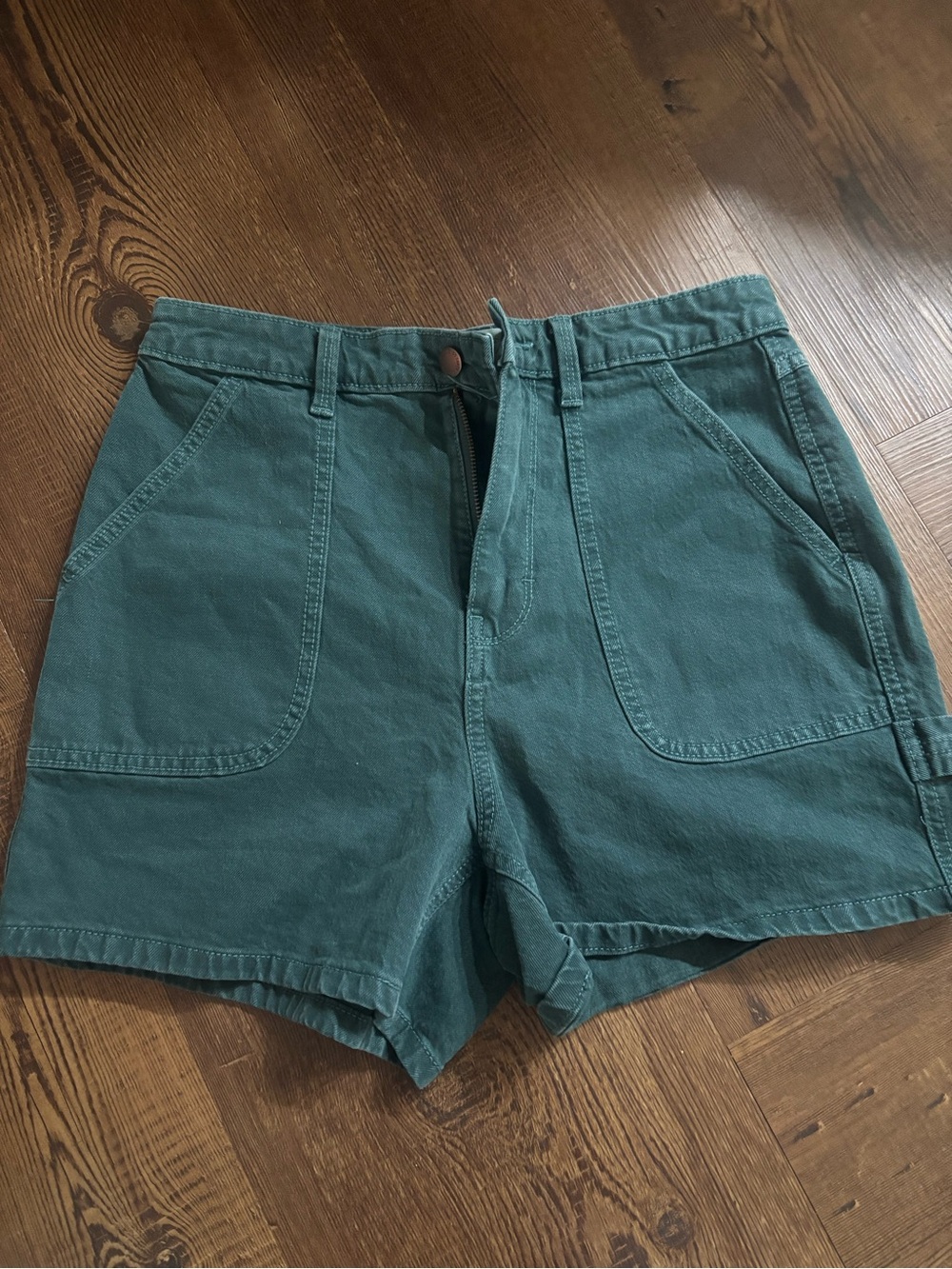 Universal Thread Teal Green High-Rise Utility Jean Shorts